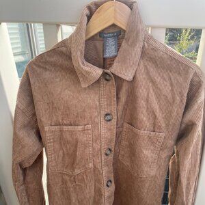 Women's Medium Light Brown Corduroy Coat - Very Chic, Never Worn!